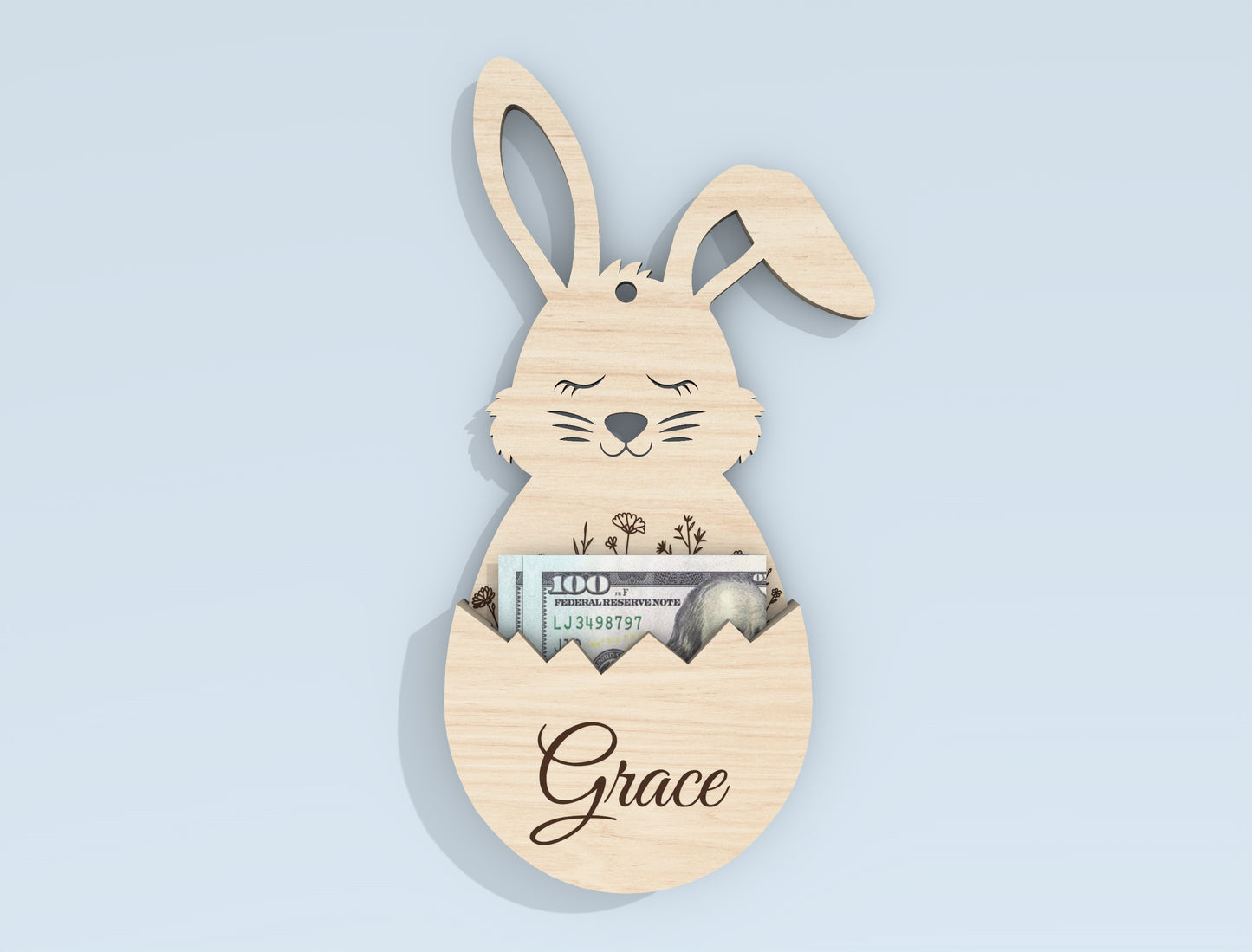 Personalized Easter Bunny Money Holder SVG Bundle for Glowforge
