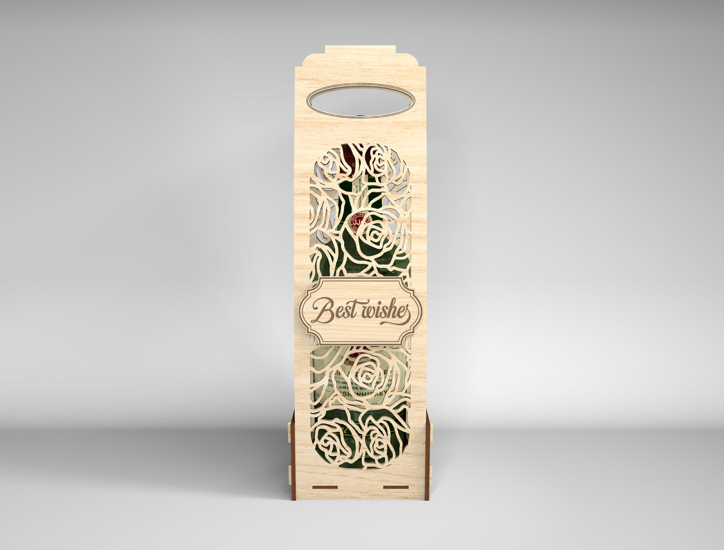 Wooden Wine Bottle Gift Box Bundle SVG Laser Cut File for xTool and Glowforge