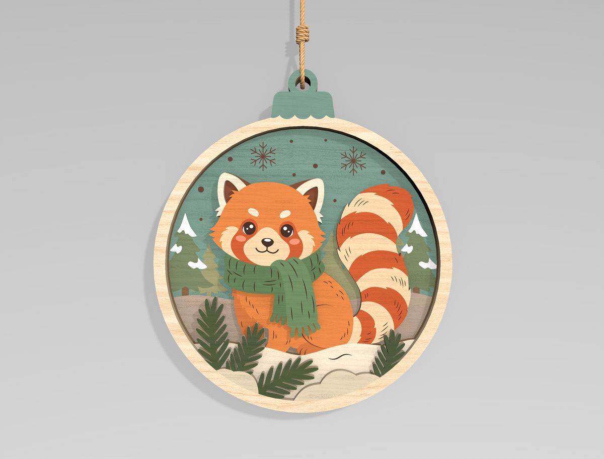 Christmas Woodland Animal Ornament SVG Bundle Laser Cut Files