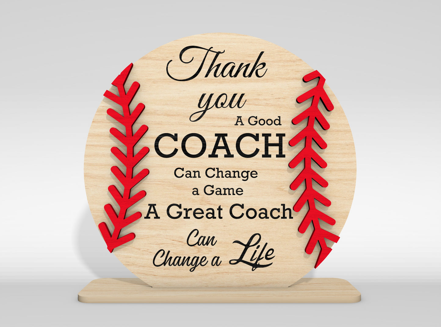Thank You Coach Sign SVG Bundle for Glowforge and LightBurn