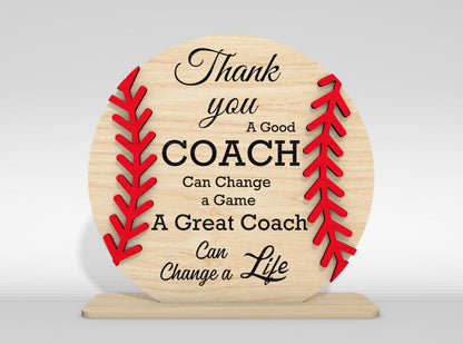 Thank You Coach Sign SVG Bundle for Glowforge and LightBurn