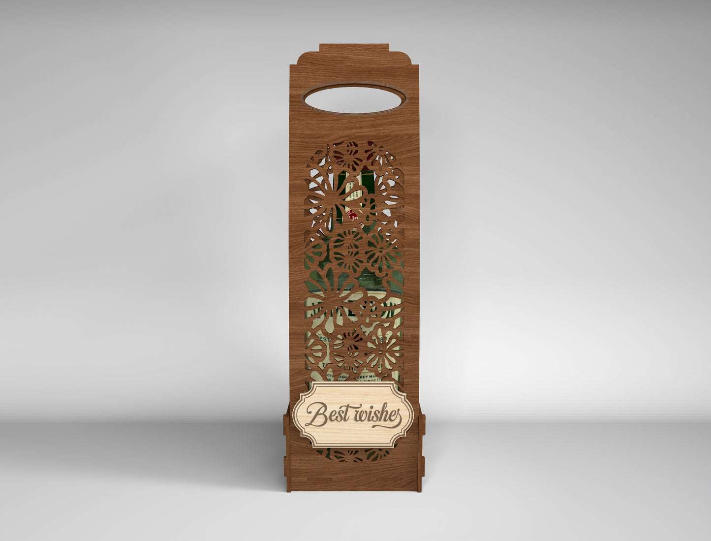 Wooden Wine Bottle Gift Box Bundle SVG Laser Cut File for xTool and Glowforge