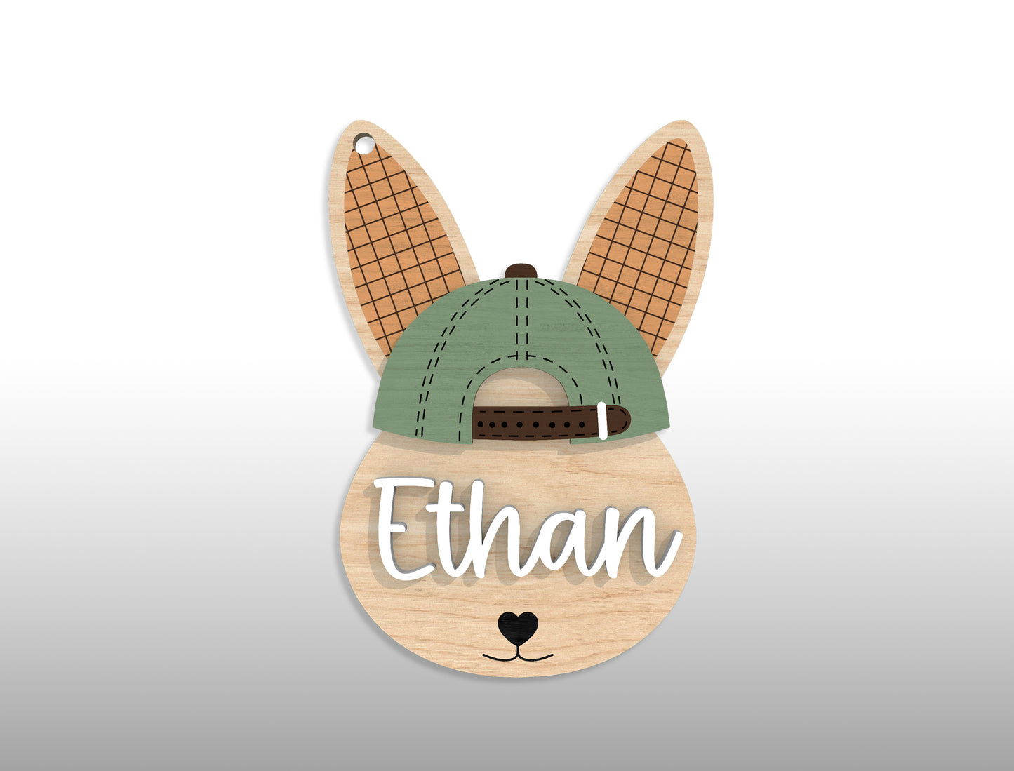 Personalized Easter Bunny Name Tag SVG 18 Designs for Glowforge and xTool