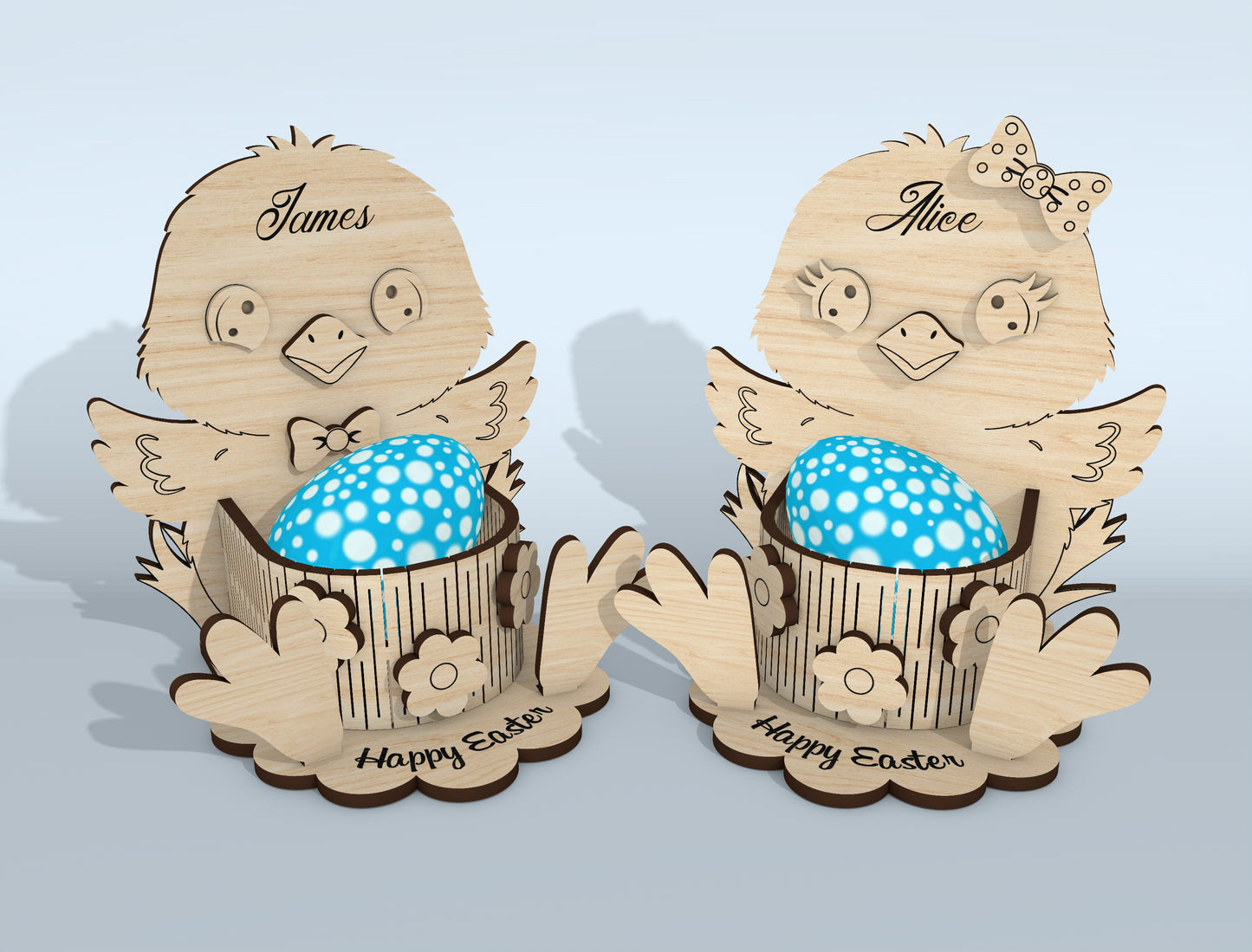 Easter Bunny Egg Holder SVG Bundle 10 Designs for LightBurn and xTool