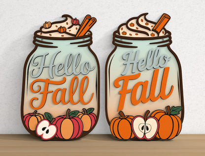 Fall Mason Jar Sign SVG Bundle for Glowforge xTool LightBurn | 12 Designs