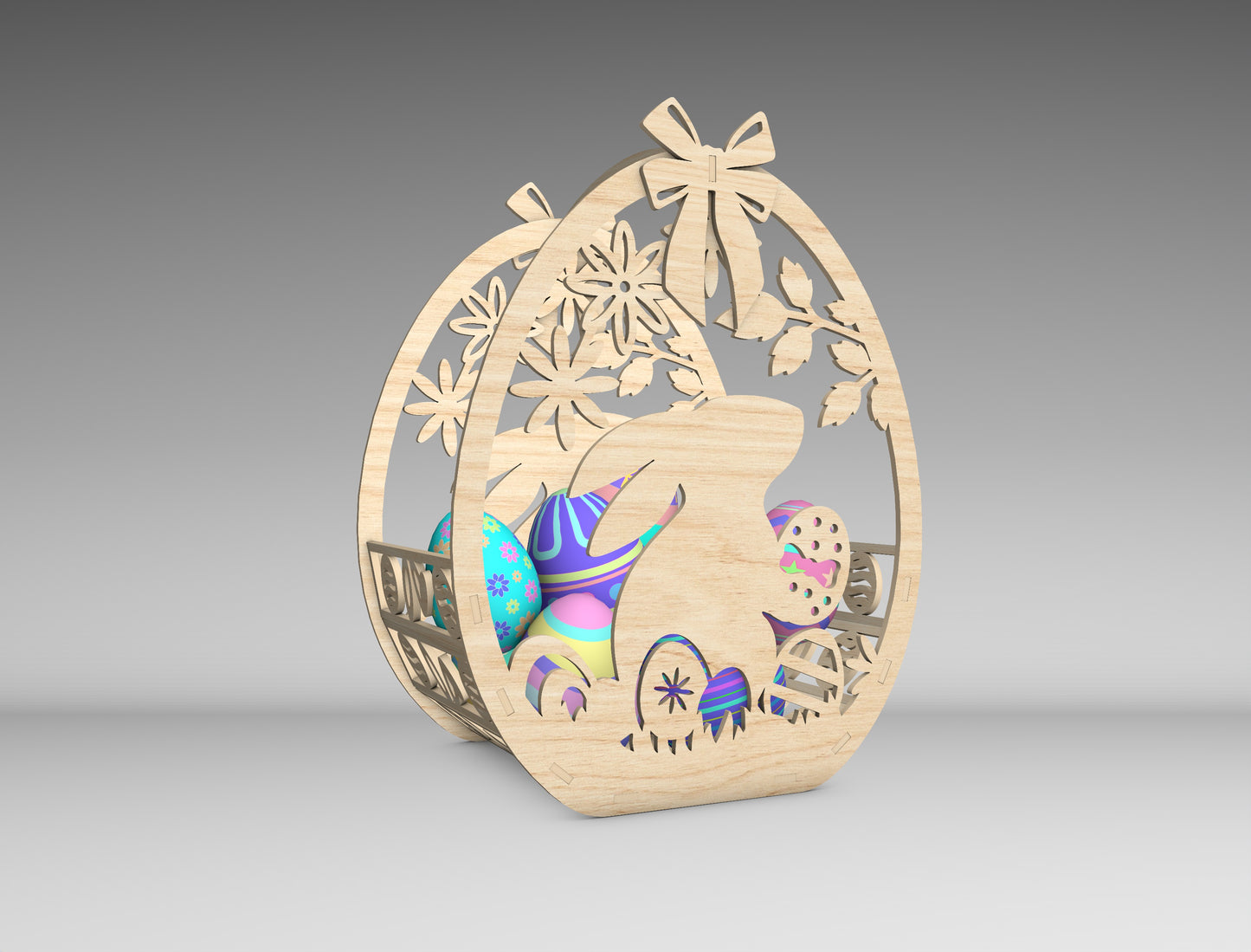 Easter Egg Basket SVG Bundle Wooden Easter 5 Designs for Glowforge and xTool