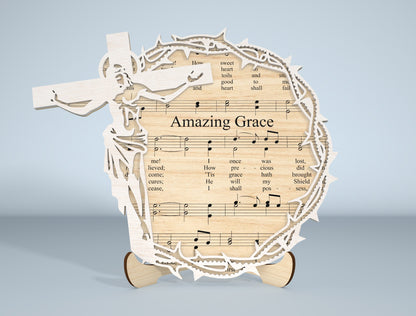 Easter Day Christian Tabletop Decor Laser Cut File | Religious Layered Wood Sign | Ready to Cut | Glowforge, xTool, LightBurn, etc.