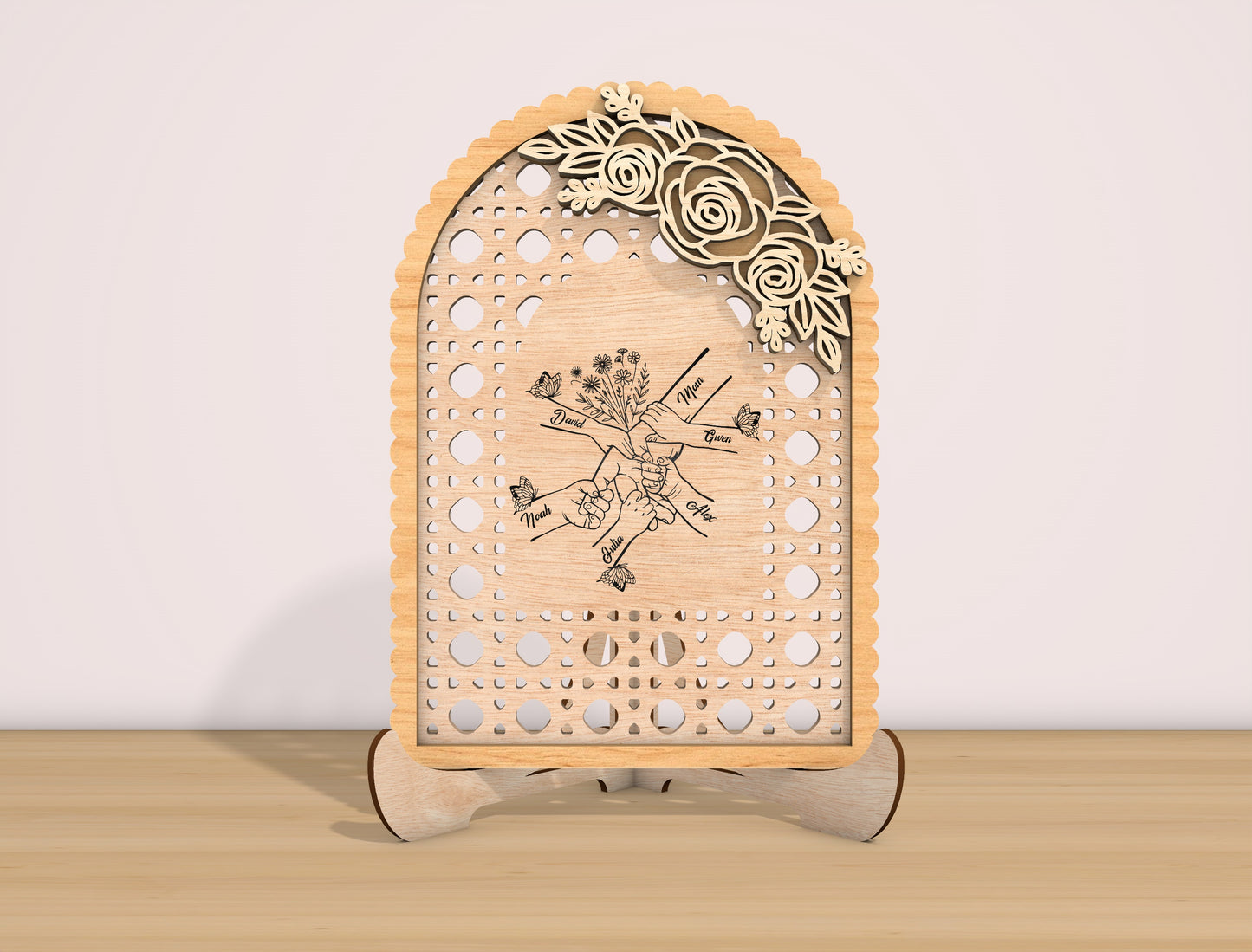 Personalized Mom Floral Arch Sign SVG for Glowforge and LightBurn