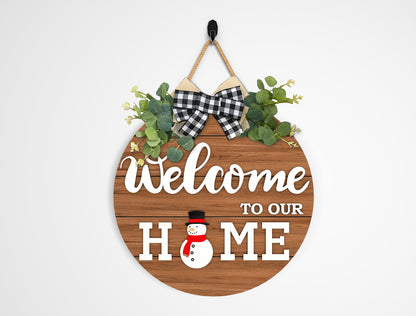 Interchangeable Welcome Door Sign SVG Bundle Laser Cut File