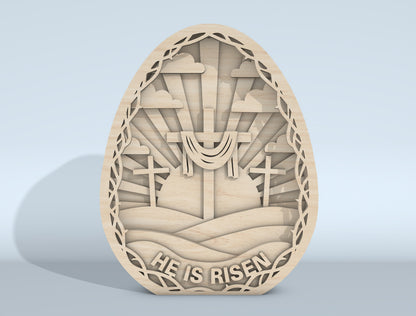 Multilayer Easter Cross SVG Bundle Christian Scene for xTool and LightBurn