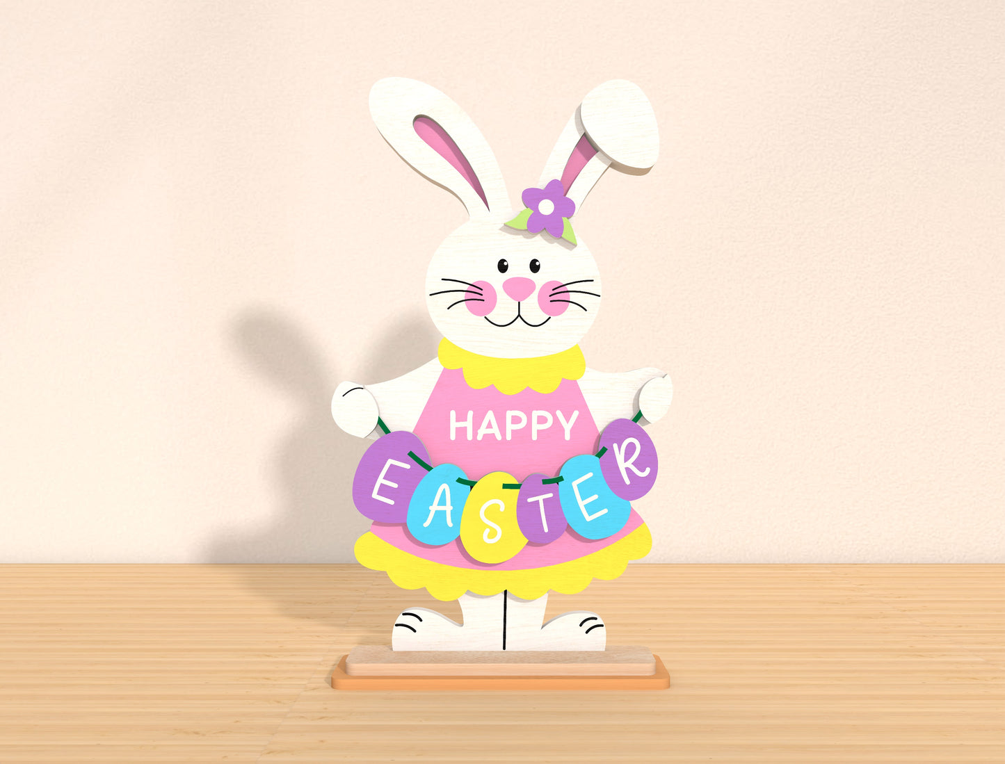 Easter Bunny Tabletop SVG Bundle Rabbit Sign 6 Designs for LightBurn and xTool