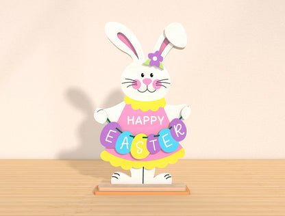 Easter Bunny Tabletop SVG Bundle Rabbit Sign 6 Designs for LightBurn and xTool