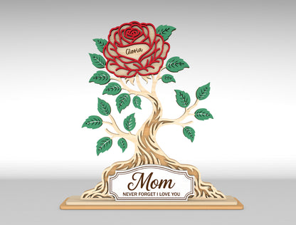 Personalized Rose Tree Custom Name Flower Sign SVG for xTool