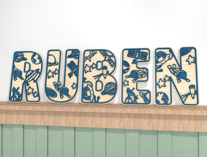 Space Name Sign SVG for Glowforge and xTool Laser Cut File