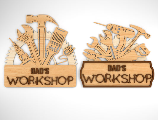 Dad Workshop Tool Sign SVG Bundle Laser Cut File for xTool and LightBurn