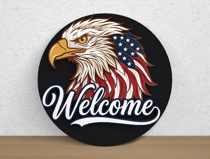 250th Anniversary Eagle Door Hanger SVG Bundle for Glowforge xTool LightBurn 10 Designs