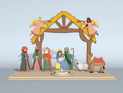 Nativity Scene Tabletop SVG Bundle Laser Cut File for Glowforge xTool LightBurn