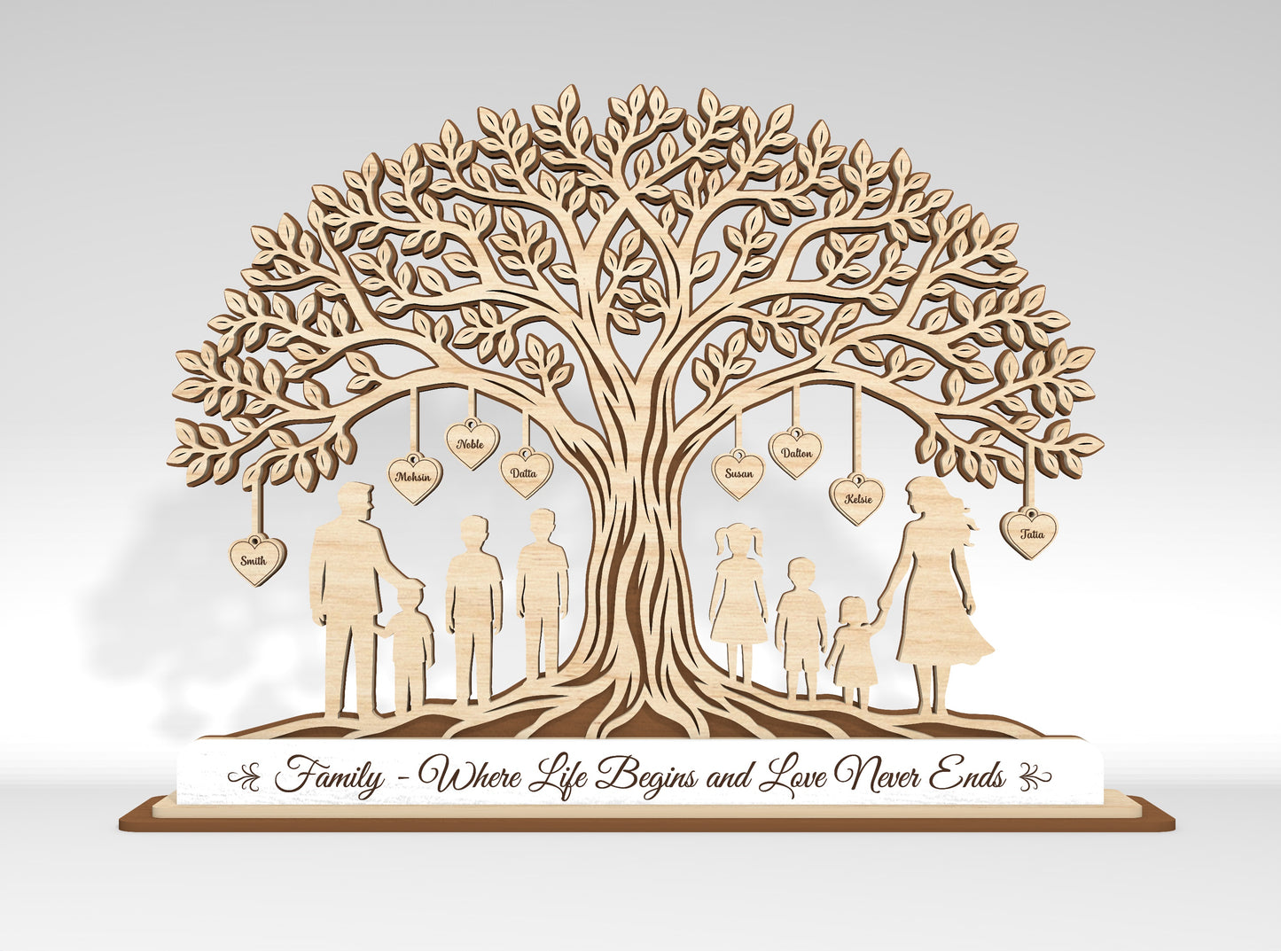 Personalized Family Tree Custom Name Sign SVG for LightBurn and xTool