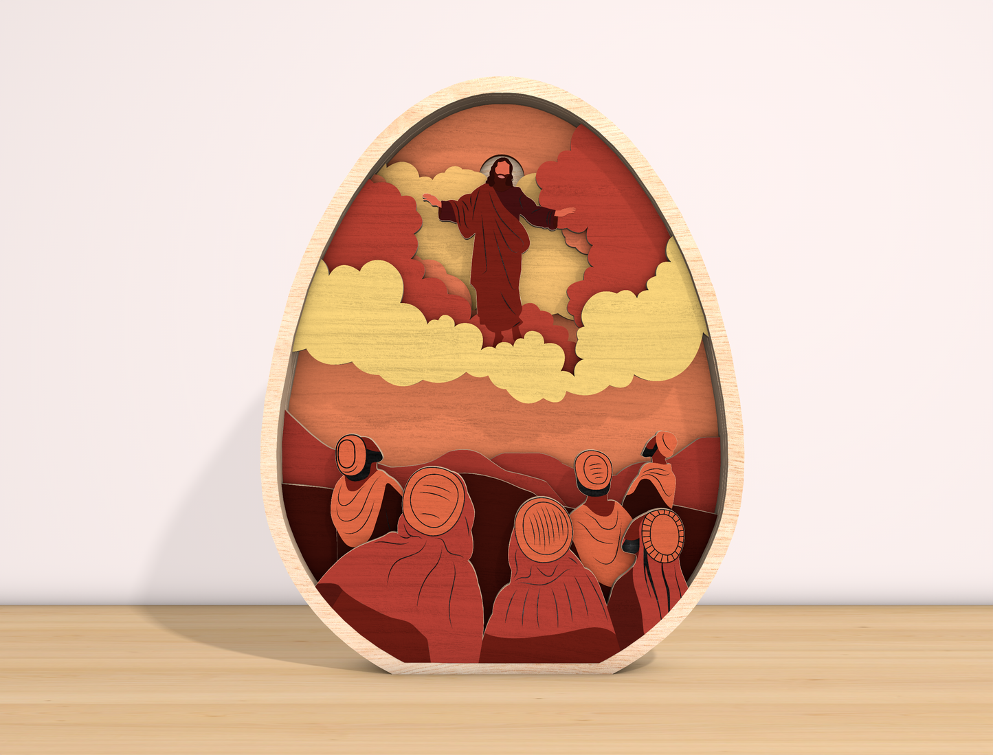 Multilayer Jesus Ascension SVG Christian Heaven Easter for LightBurn