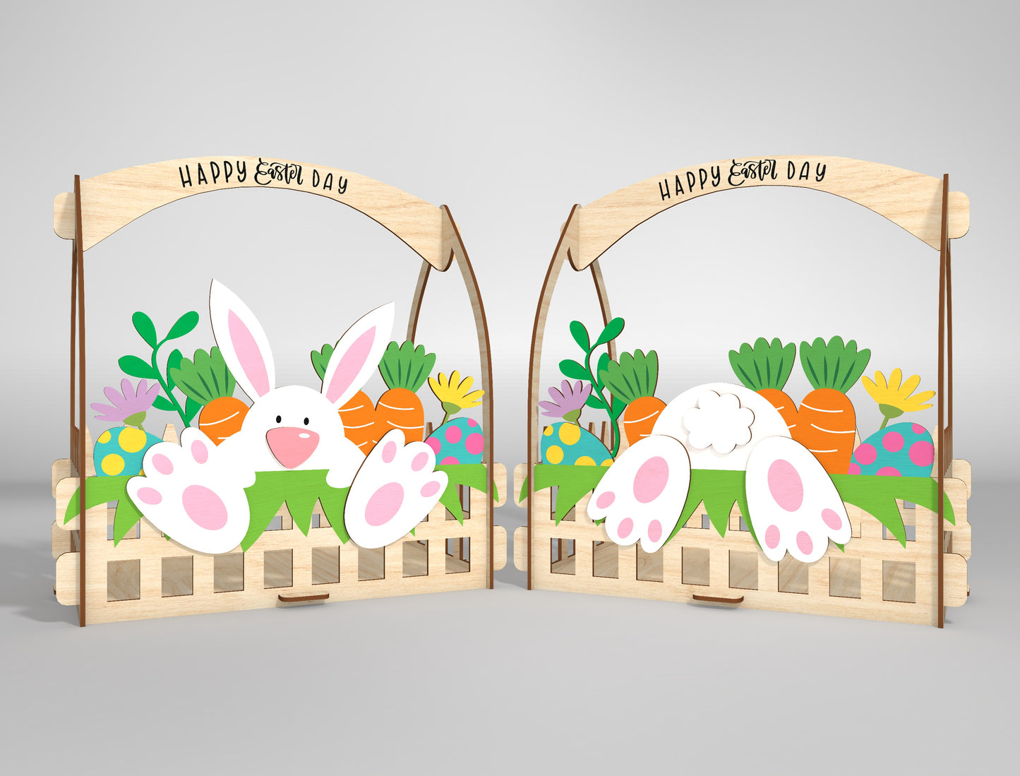 Bunny Easter Basket Holder SVG Spring 2 Designs for LightBurn and Glowforge