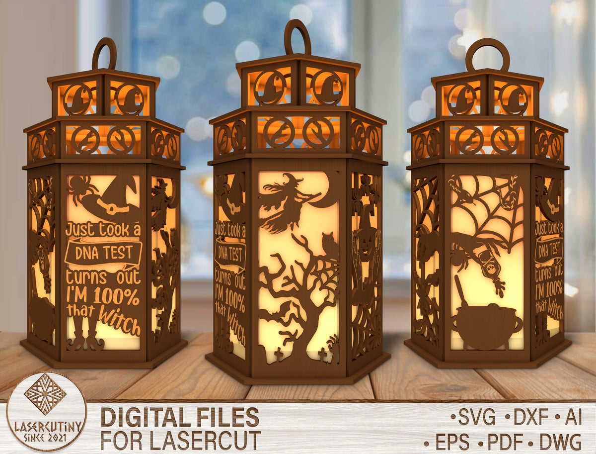 150+ Halloween Lantern & Candle Holder SVG Bundle Laser Cut Files