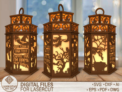 150+ Halloween Lantern & Candle Holder SVG Bundle Laser Cut Files