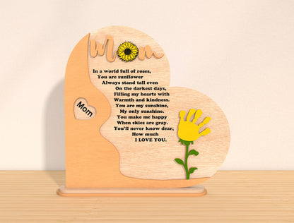 Mom Heart Plaque Floral Family Sign SVG Bundle for Glowforge and xTool