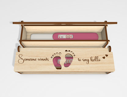 Pregnancy Test Keepsake Box SVG Laser Cut File for LightBurn and Glowforge