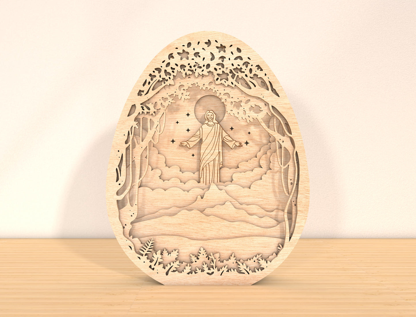 Multilayer Angel Light Scene SVG Christian Heaven for xTool and LightBurn