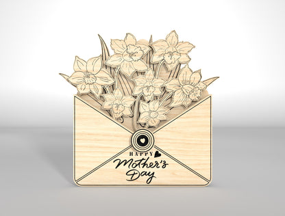 Botanical Floral Gift Card Holder SVG Envelope for LightBurn and xTool