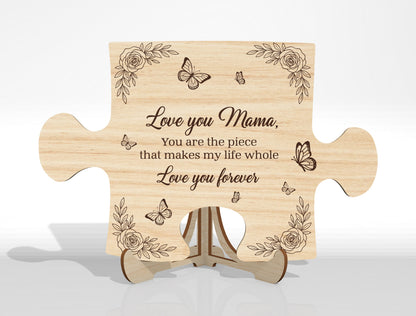 Puzzle Piece Plaque SVG Engraved Message for Glowforge and xTool