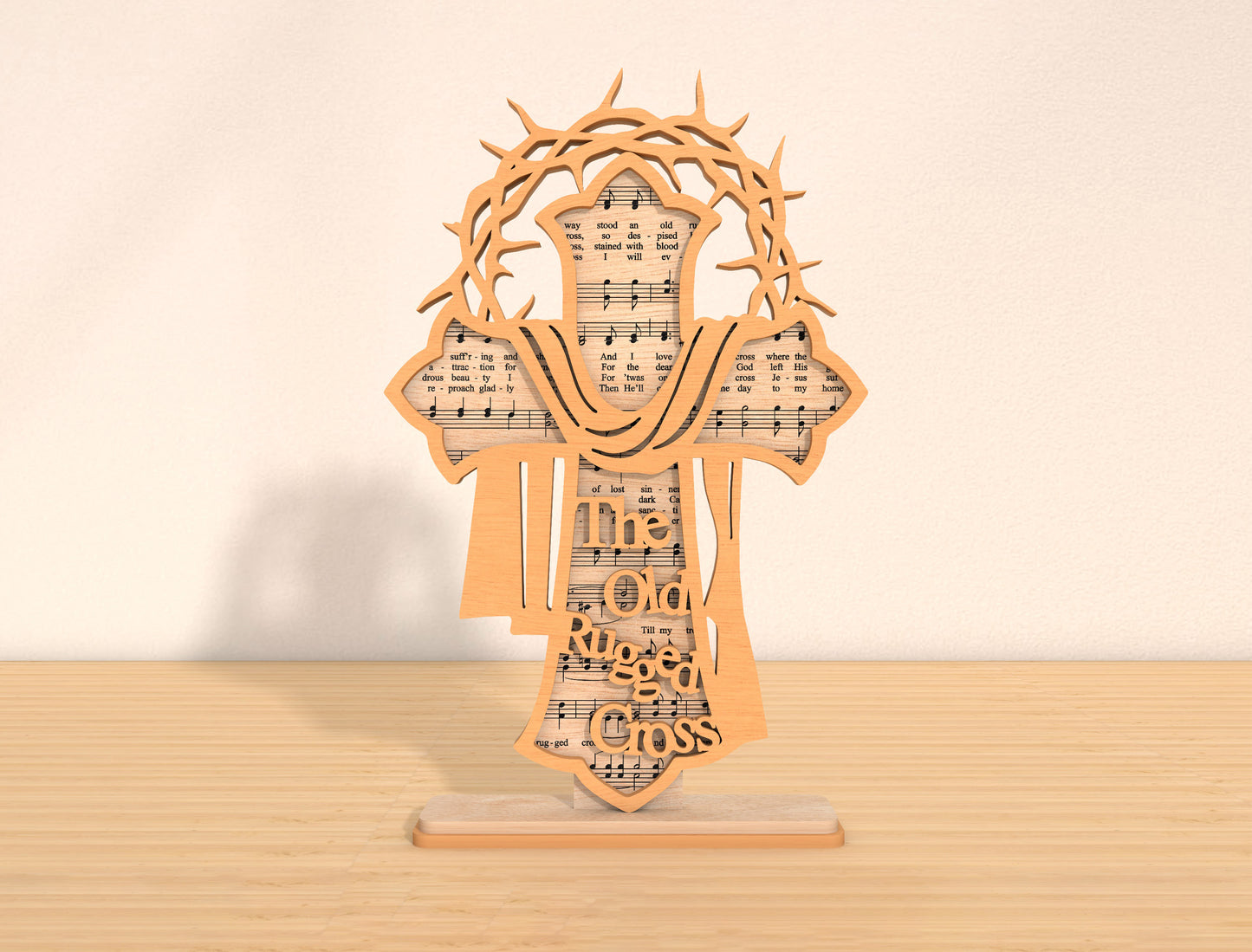 Christian Cross Hymn Laser Cut File Bundle | Faith Song Scripture Decor | Layered Wooden Cross Art | Glowforge, xTool, LightBurn, etc.