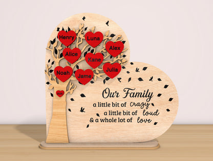 Family Tree Heart Sign SVG Bundle Our Family Quote for LightBurn