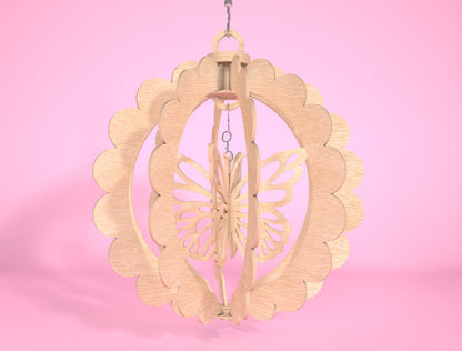 Butterfly Hanging Spinner SVG Laser Cut File for xTool and Glowforge
