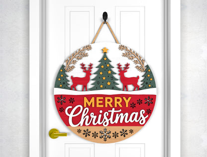 Christmas Door Hanger SVG Bundle 9 Gnome Santa Laser Cut Des 2