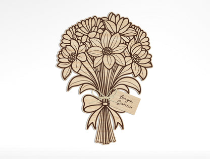 Floral Bouquet Engraving SVG Bundle Hand Drawn for Glowforge