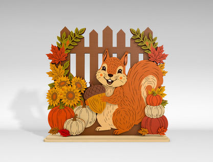 Thanksgiving Fall Scene SVG Bundle for Glowforge xTool LightBurn 5 Designs
