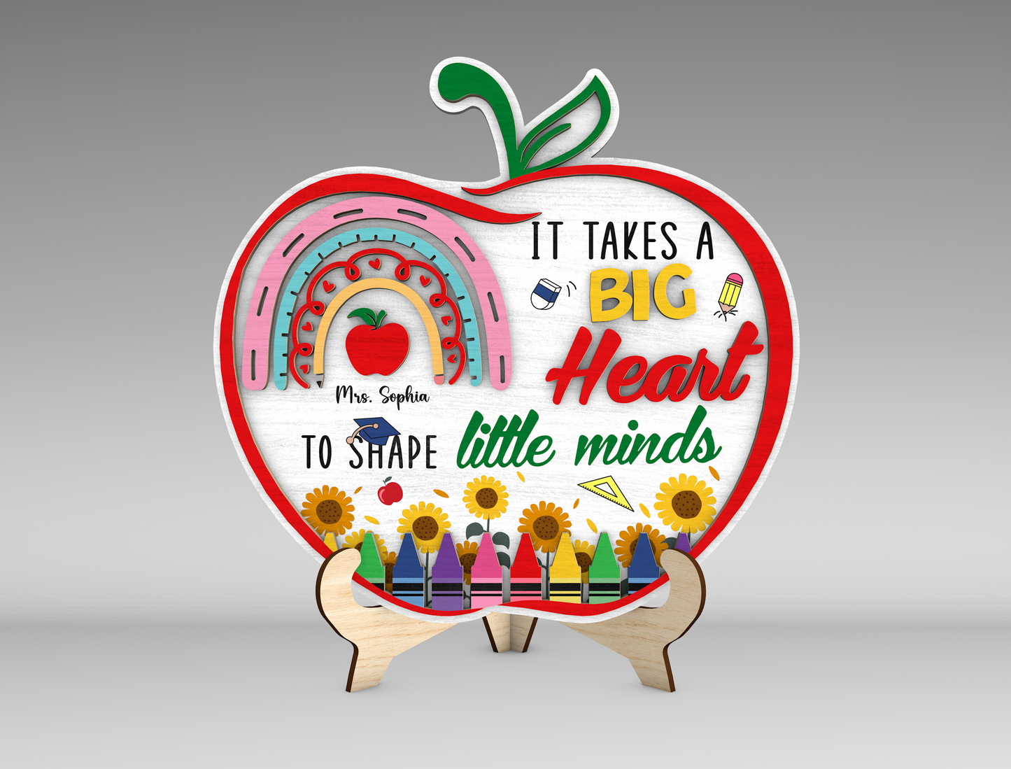 Teacher Apple Sign Quote SVG for Glowforge and LightBurn