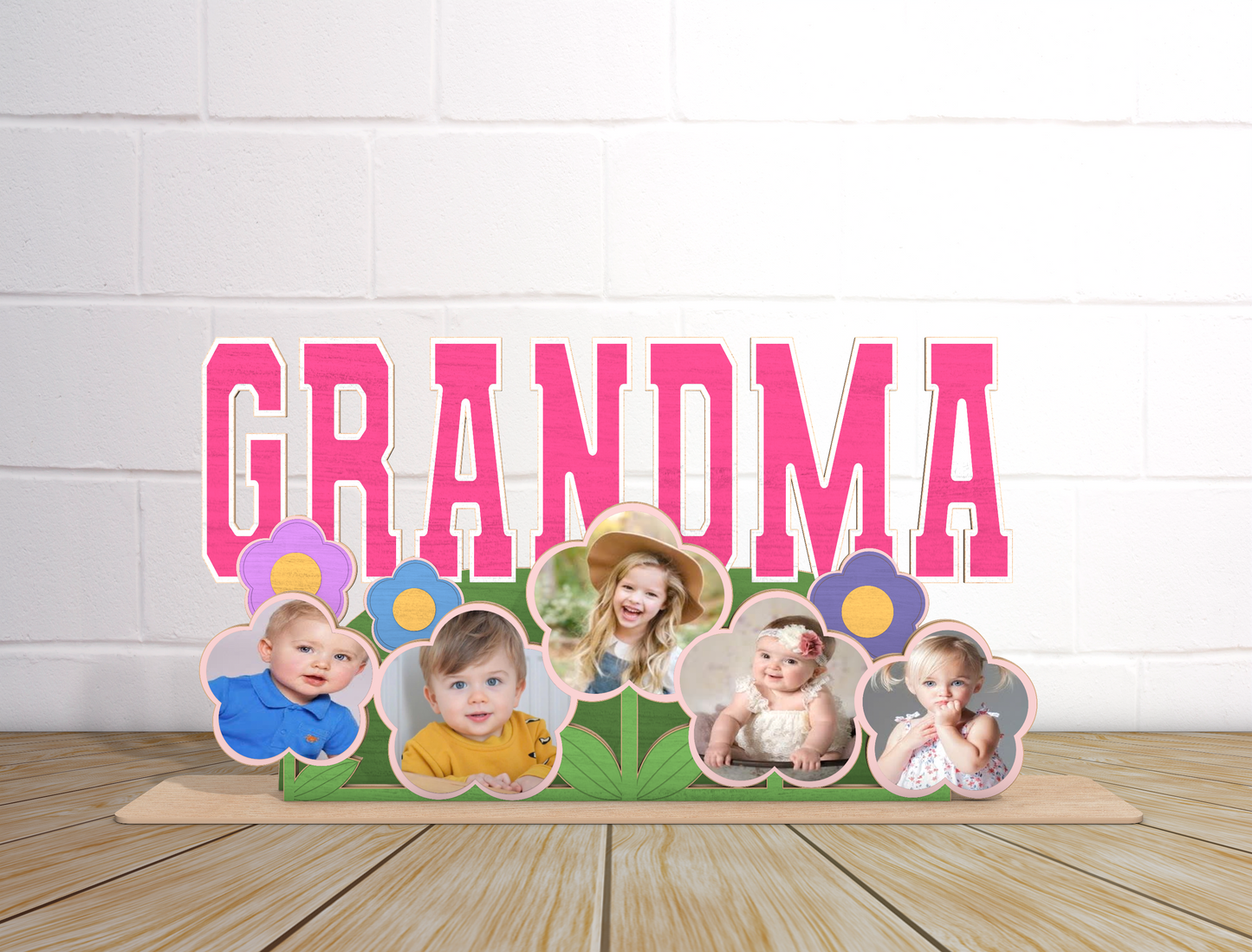 Personalized Mom Grandma Floral Photo Sign SVG for LightBurn and xTool