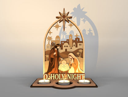 Christmas Candle Holder SVG Bundle 10 Christian Laser Cut Designs