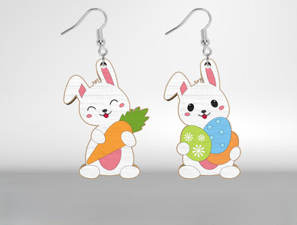Easter Bunny Earrings SVG Set 10 Designs Cute Jewelry for LightBurn and xTool