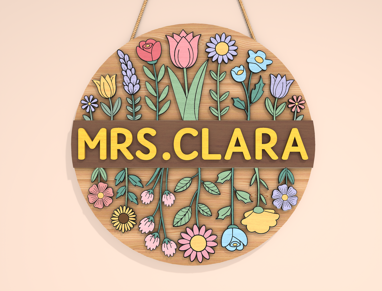 Personalized Rustic Classroom Door Sign SVG Laser Cut File for Glowforge and xTool