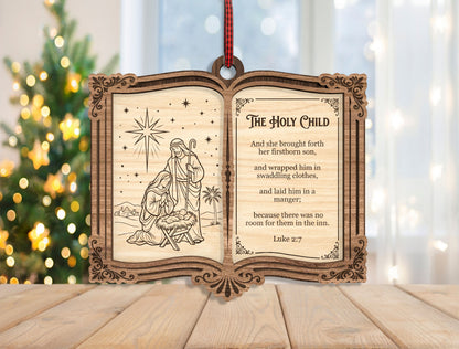 Nativity Book Ornament SVG Bundle Christmas Laser Cut Designs