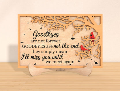 Cardinal Memorial Tabletop Sign SVG Family Tree Laser Cut File for Glowforge and LightBurn