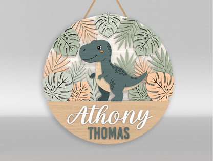 Dinosaur Nursery Door Sign SVG for LightBurn and xTool
