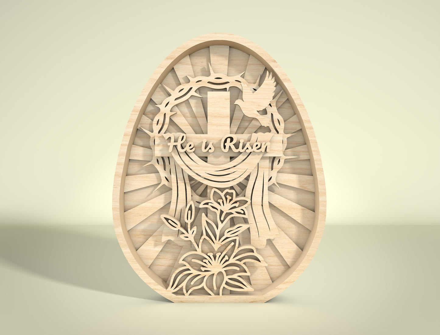 Multilayer Easter Egg SVG Bundle Christian Egg Scene for LightBurn