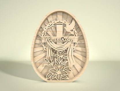 Multilayer Easter Egg SVG Bundle Christian Egg Scene for LightBurn