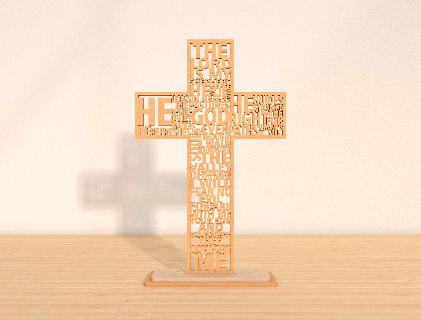 Christian Cross Faith Quote Tabletop Sign SVG Bundle for LightBurn and xTool