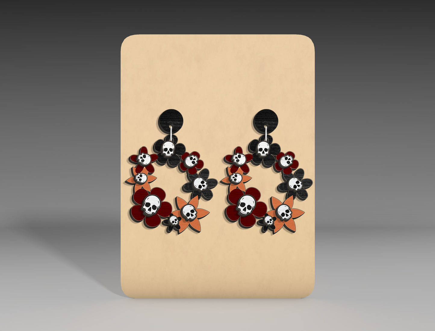 Fall Pumpkin Floral Earrings SVG Bundle 3 Designs for LightBurn xTool