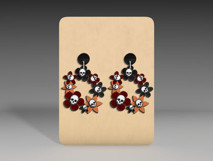 Fall Pumpkin Floral Earrings SVG Bundle 3 Designs for LightBurn xTool